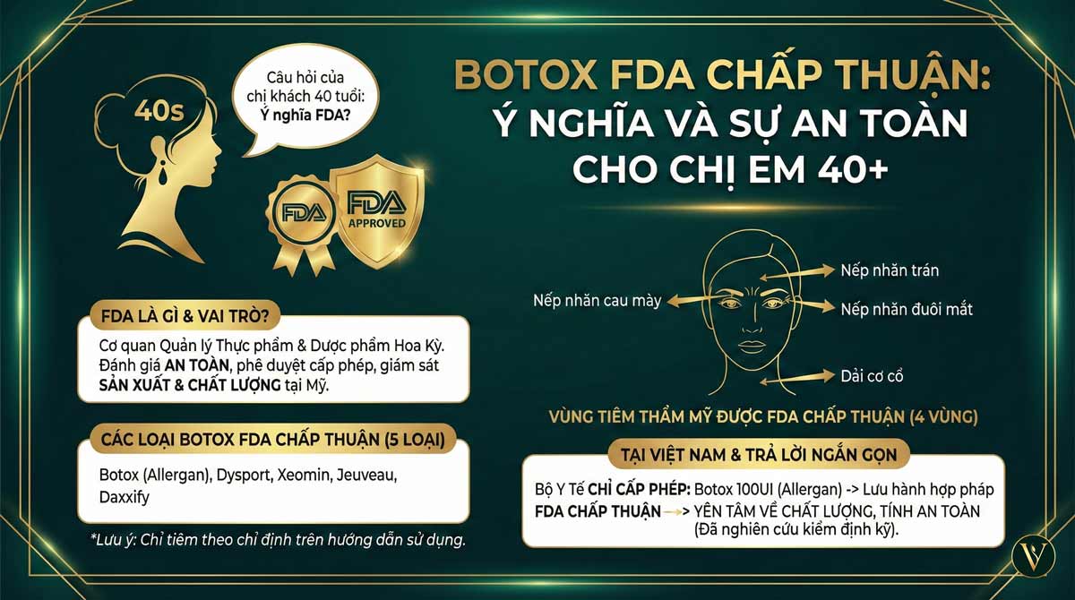 Botox được FDA chấp thuận có ý nghĩa gì? Sự thật về an toàn và hiệu quả mà các chị đẹp cần biết