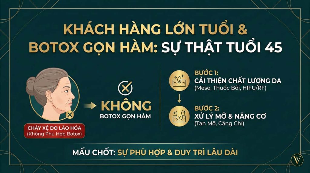 khách lớn tuổi tiêm botox gọn hàm