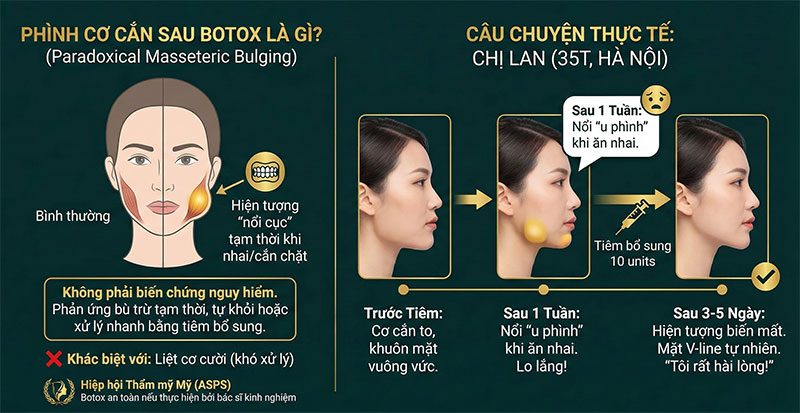 tiêm botox gọn hàm bị phình cơ cắn lý do tại sao