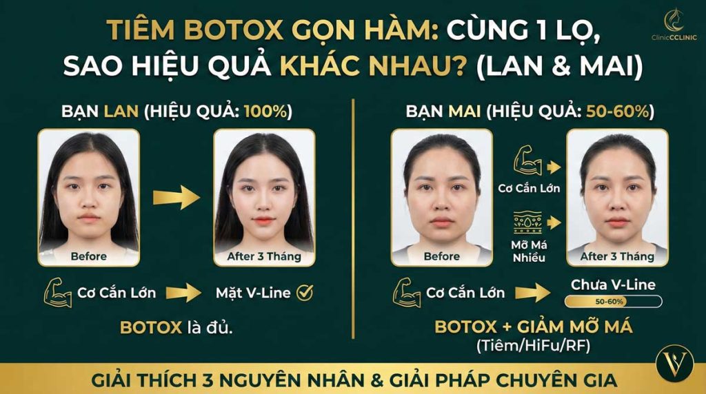 Tiêm Botox Gọn Hàm Hiệu Quả Khác Nhau