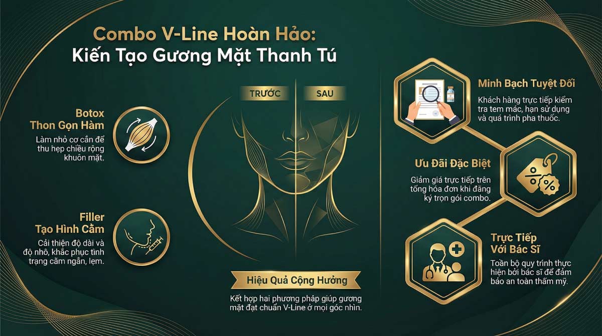 Combo V-Line Hài Hòa – Tự Tin Mọi Góc Nhìn: Giải Pháp Cải Thiện Đường Nét Hàm Cằm