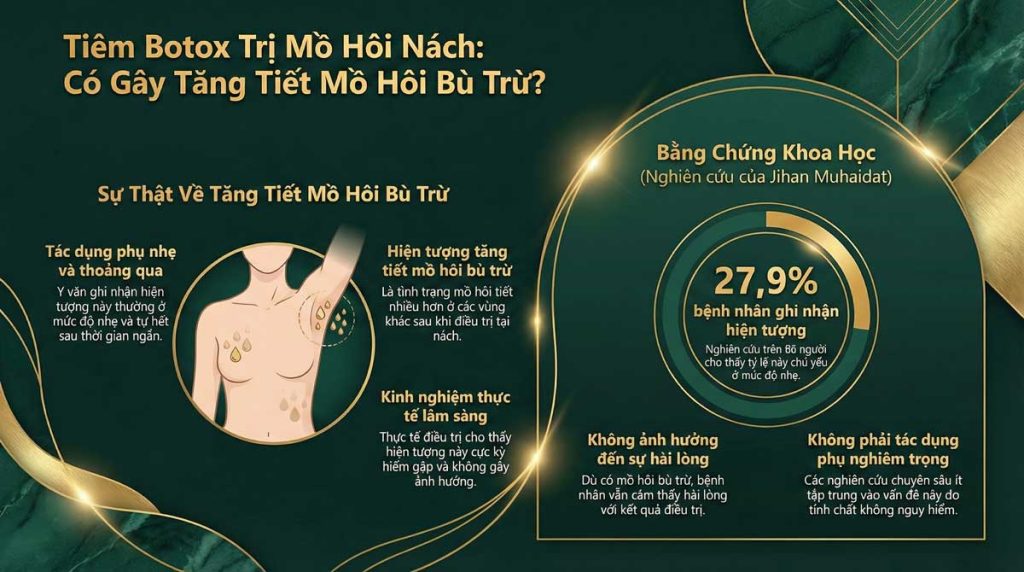 Tiêm Botox Nách Có Gây Tăng Mồ Hôi Bù Trừ Không? Giải Đáp Từ Chị Khách 30 Tuổi