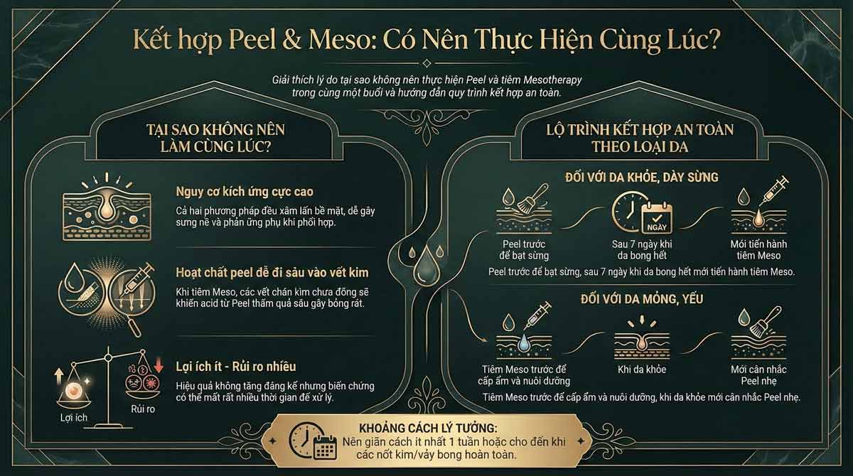Có Nên Peel Và Tiêm Meso Cùng Lúc Không? Câu Chuyện Thực Tế Từ Một Chị Khách Bận Rộn