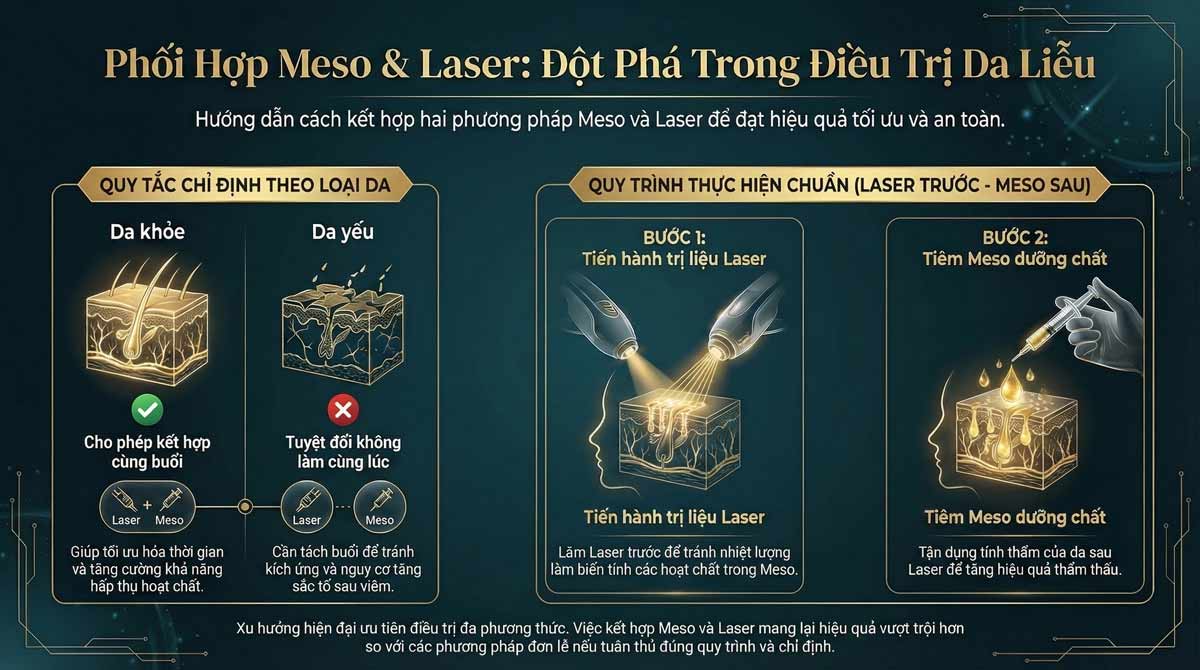 Phối hợp tiêm Meso và Laser được không? Giải đáp từ chuyên gia và lưu ý quan trọng