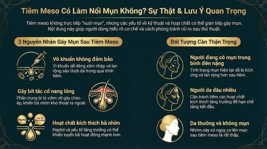 Tiêm Meso có làm nổi mụn nhiều hơn ở người da dầu không?