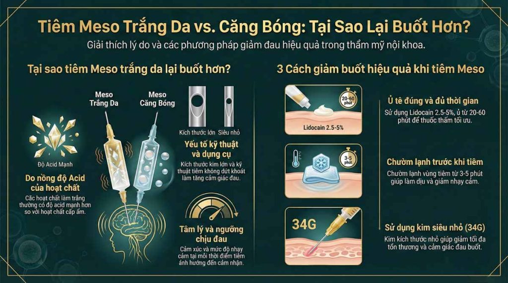 Tiêm Meso Trắng Da Và Meso Căng Bóng Cái Nào Đau Hơn?