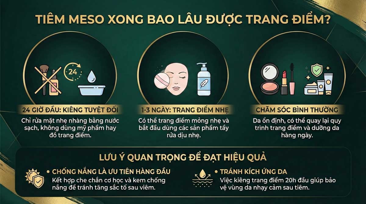Tiêm Meso Xong Sau Bao Lâu Thì Trang Điểm Được? Hướng Dẫn Chăm Sóc Da Chuẩn Khoa Học